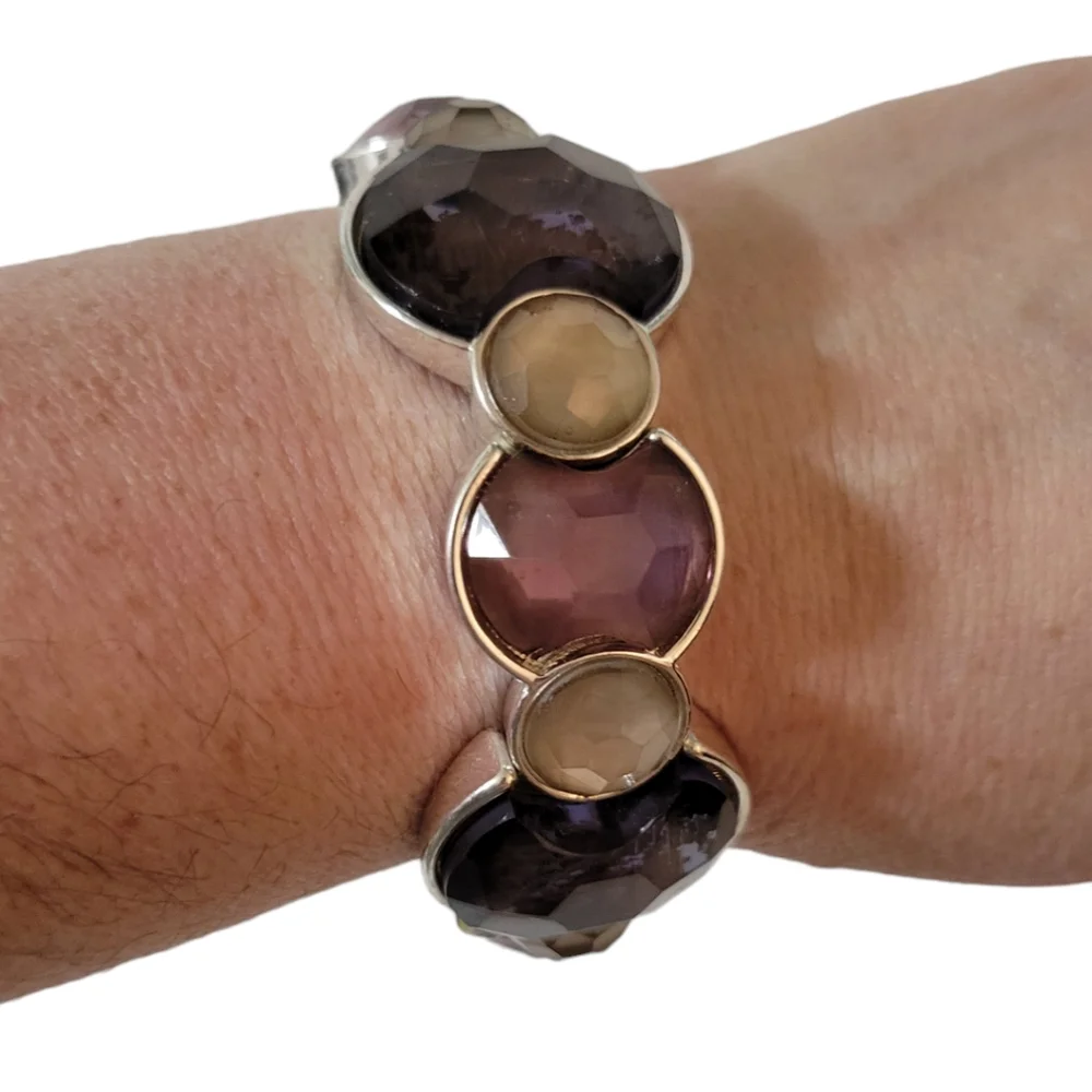 Faux Abalone Multi Colored Stretch Bracelet